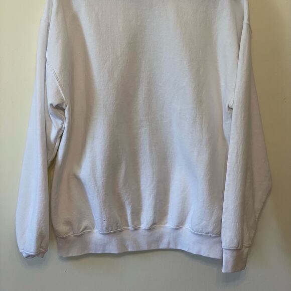 Gildan L pullover crewneck sweatshirt graphic mug shot Billy Idol singer white - Picture 7 of 7